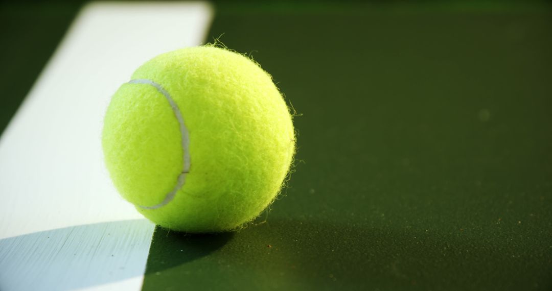 Close-up Tennis Ball Lying on Court Baseline - Free Images, Stock Photos and Pictures on Pikwizard.com