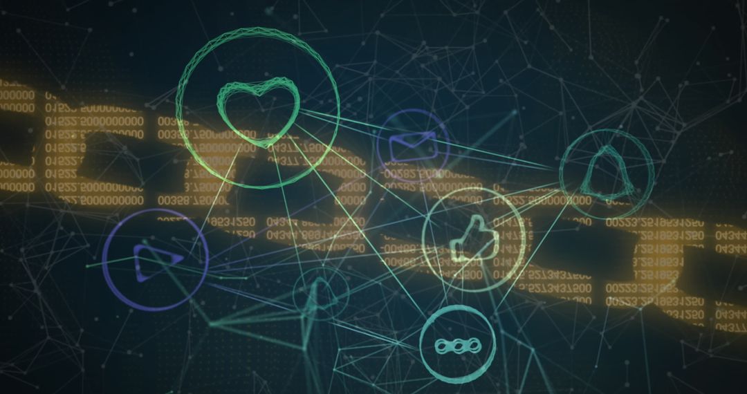 Interconnected Digital Icons on Blockchain Technology