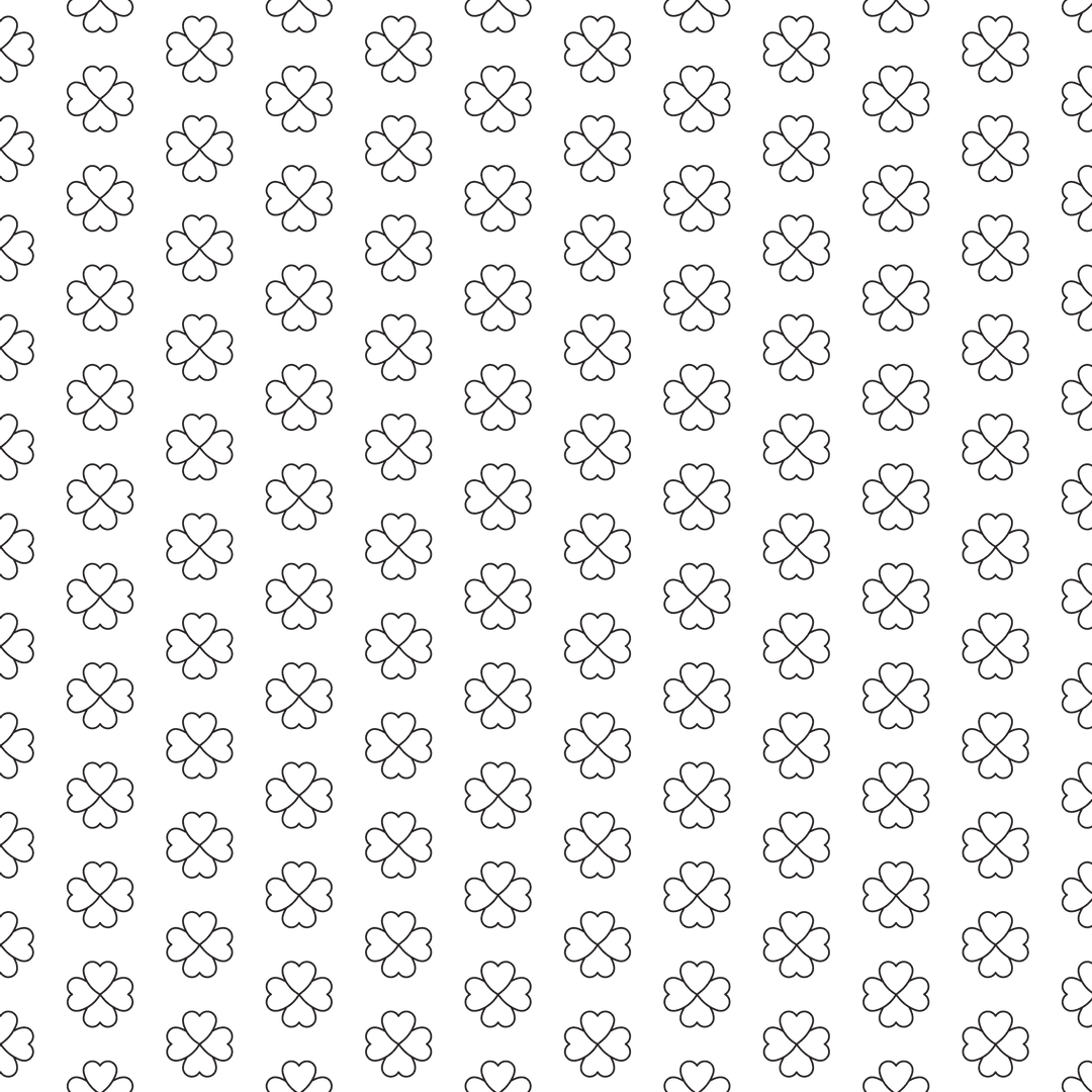 Seamless Black Shamrock Pattern on Transparent Background for St. Patrick's Day