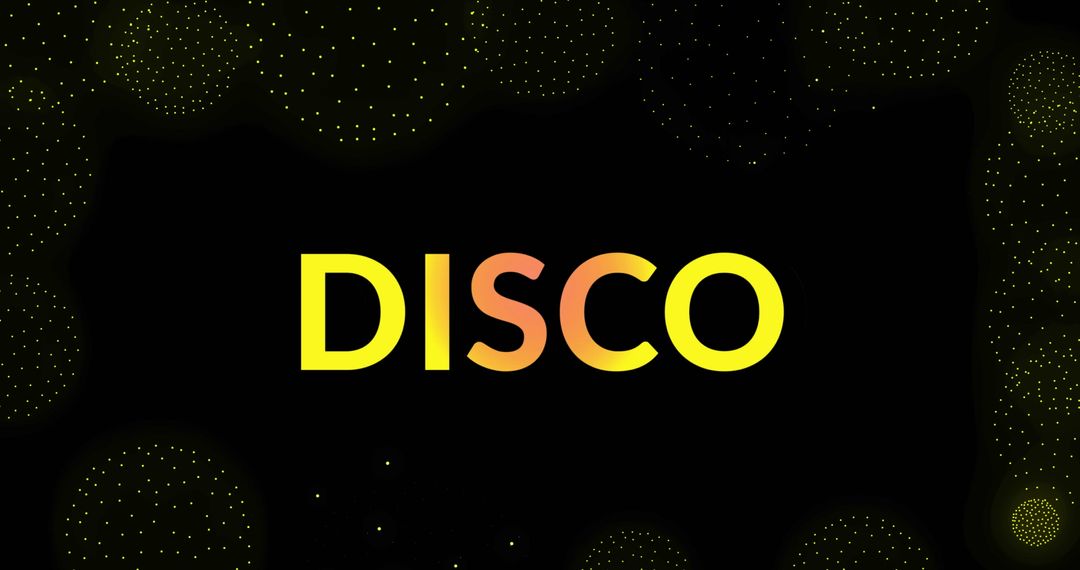 Vibrant Disco Text with Retro Shape Theme