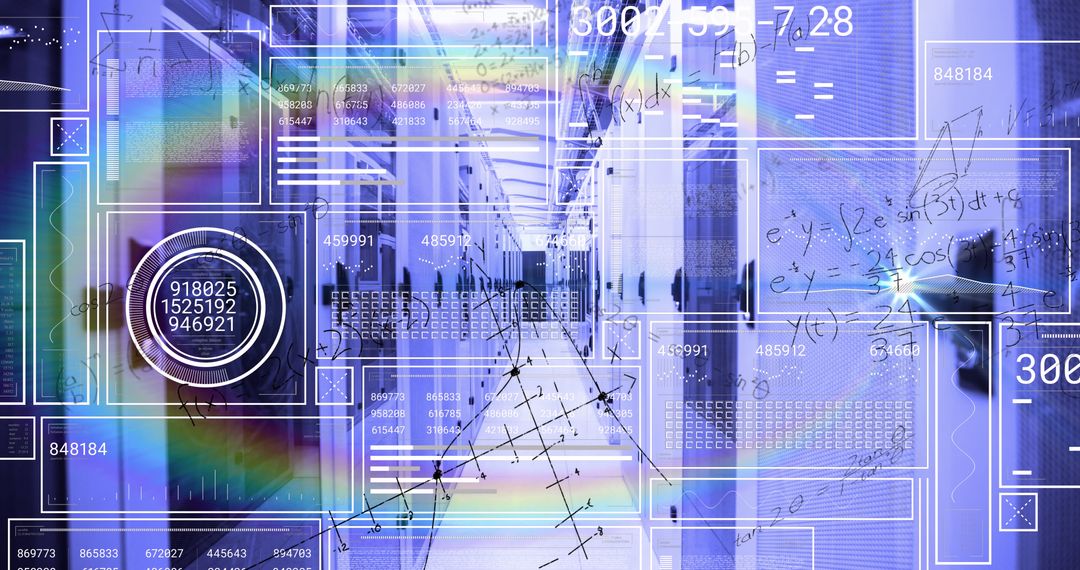 Data Processing Digital Interface in Server Room