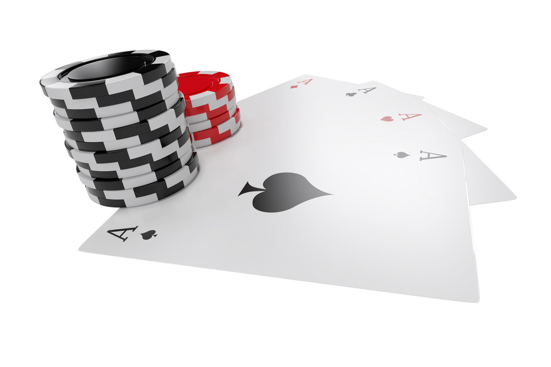 Transparent Stack of Poker Chips with Four Aces Playing Cards - Download Free Stock Images Pikwizard.com