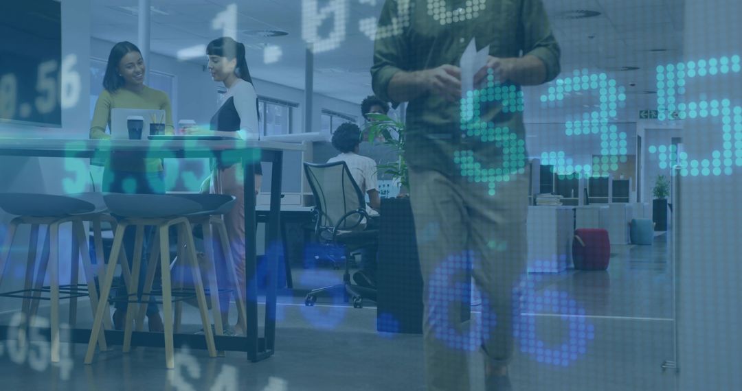 Modern Open-Plan Office with Business Team Interactions