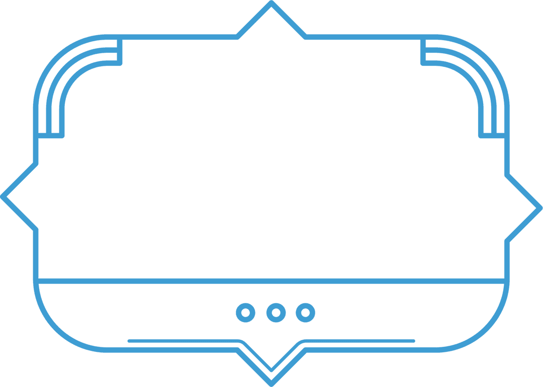 Blue Badge on Transparent Background for Text Overlay