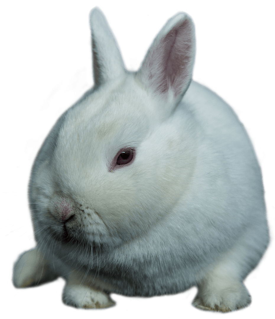 Transparent Fluffy White Rabbit Close Up