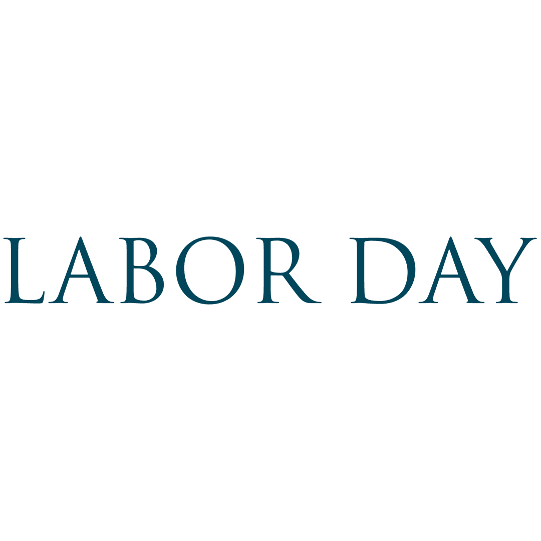 Labor Day Celebration Text Design on Transparent
