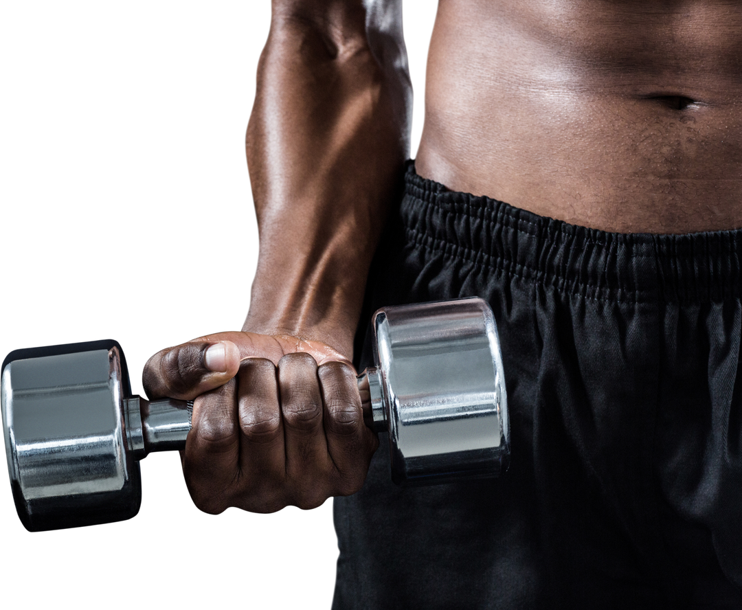 Athlete Exercising with Dumbbell on Transparent Background - Download Free Stock Images Pikwizard.com