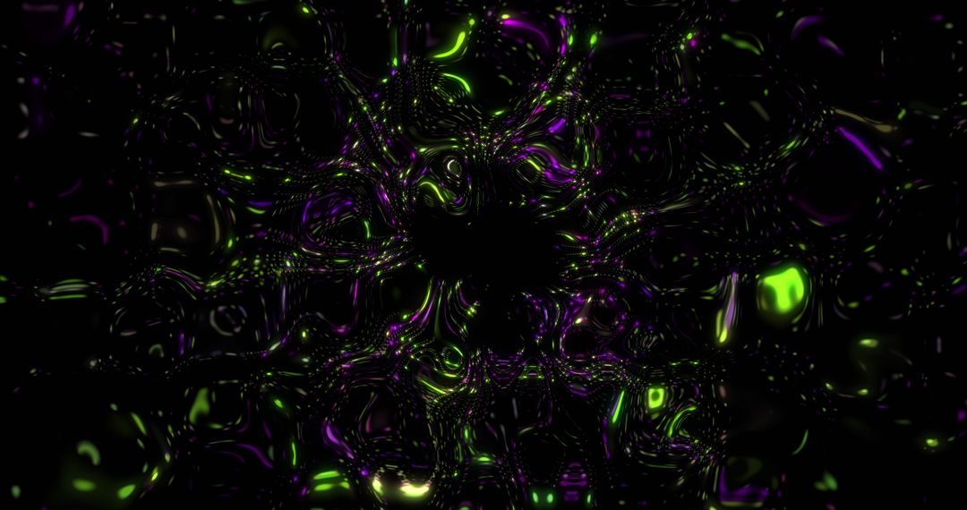 Abstract Green and Purple Neon Light Patterns