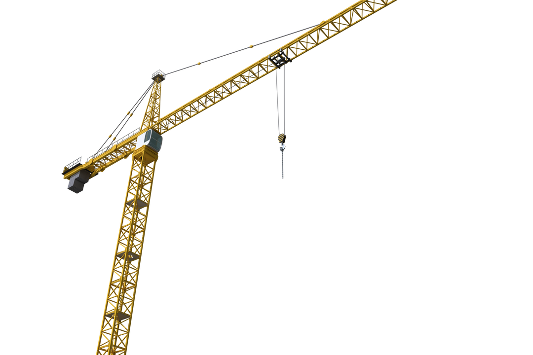 Transparent Yellow Construction Crane Isolated On Clean Background - Download Free Stock Images Pikwizard.com