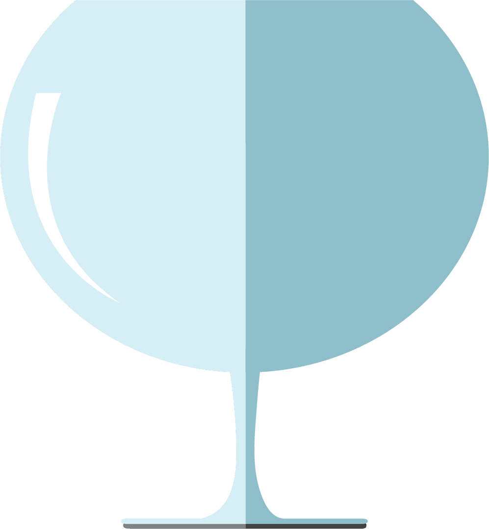 Illustration of Blue Wine Glass on Transparent Background