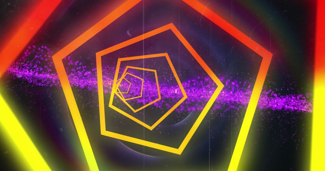 Neon Tunnel with Digital Wave on Dark Background Design