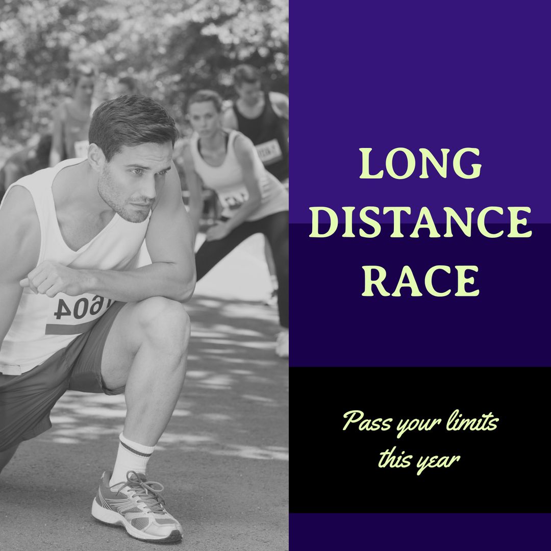 Intense Preparation for Long Distance Race with Inspirational Text Overlay
