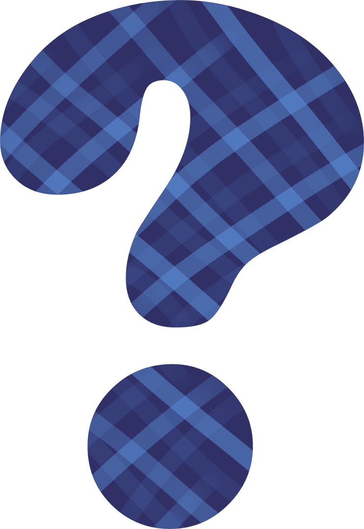 Plaid Pattern Blue Transparent Question Mark Symbol Art