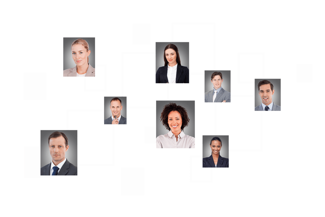 Illustration of Business Network on Transparent Background