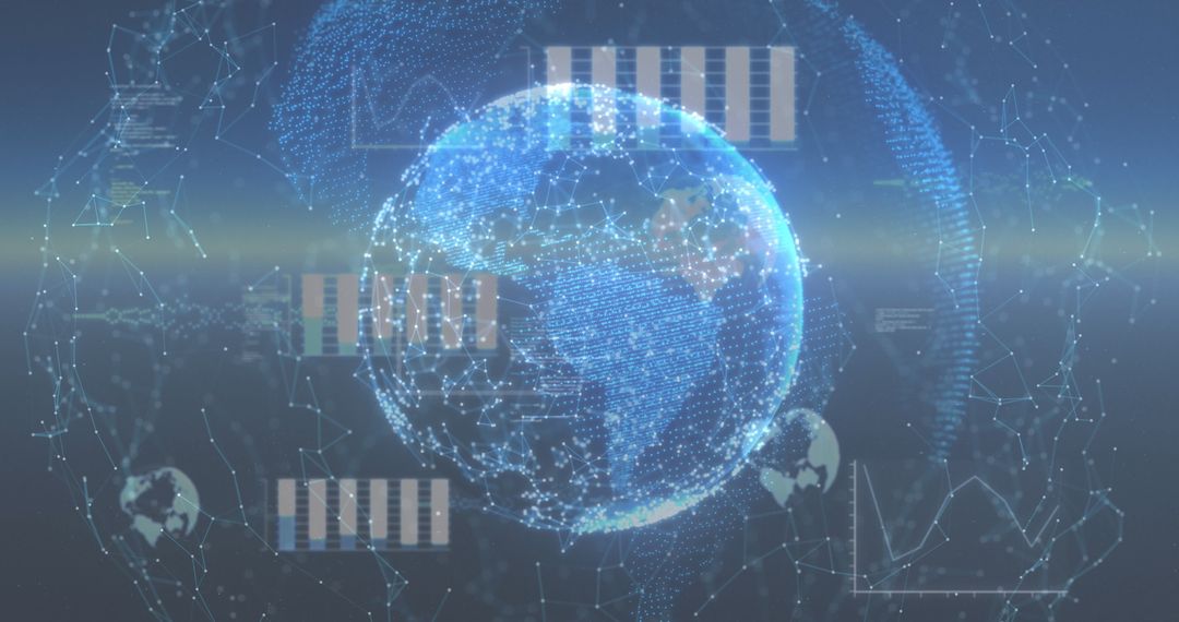 Network Connections on Glowing Digital Earth in Cyberspace