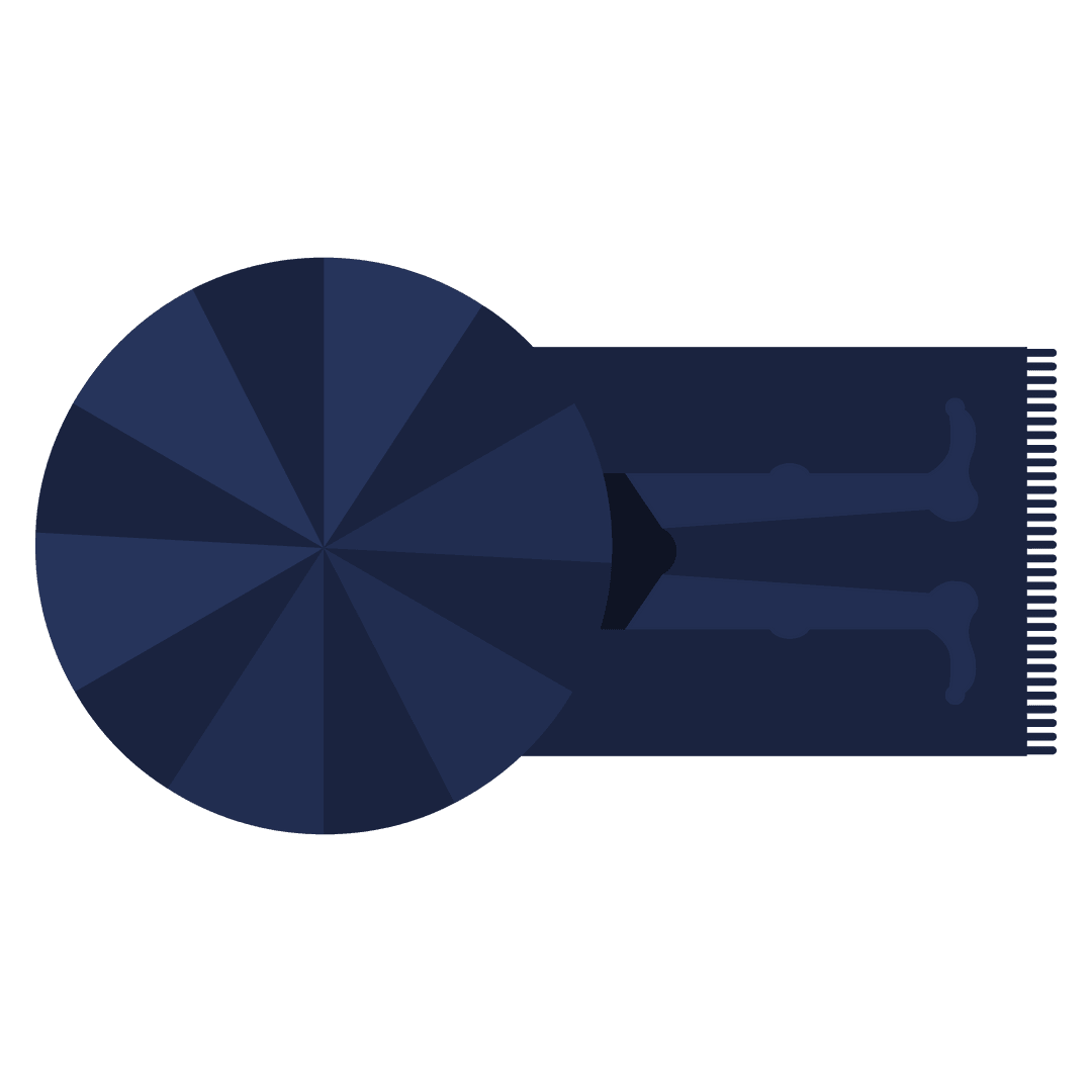 Abstract Vector Art of Blue Shapes with Male Skeleton on Transparent Background