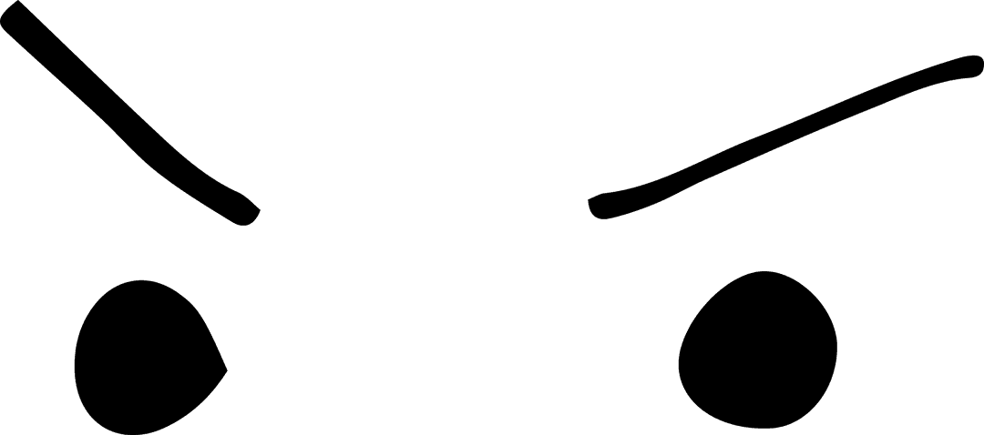 Angry Face Illustration on Transparent Background