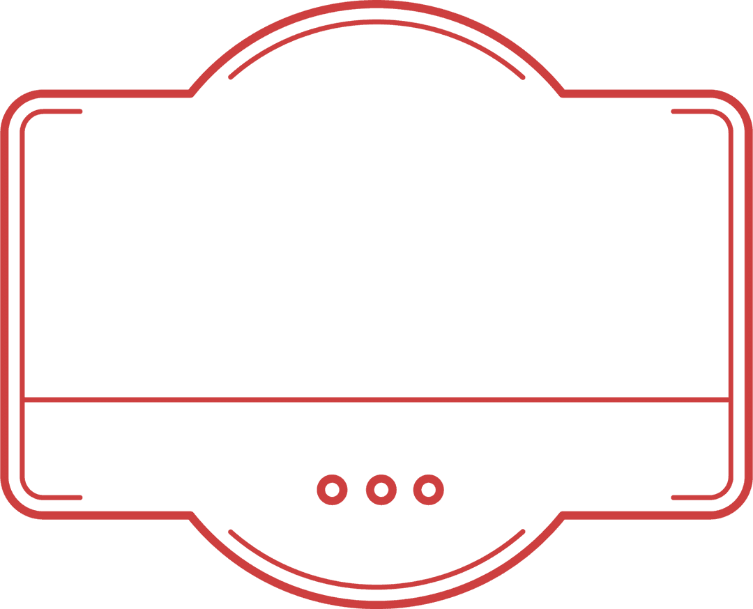 Red Border Label Design on Transparent Background