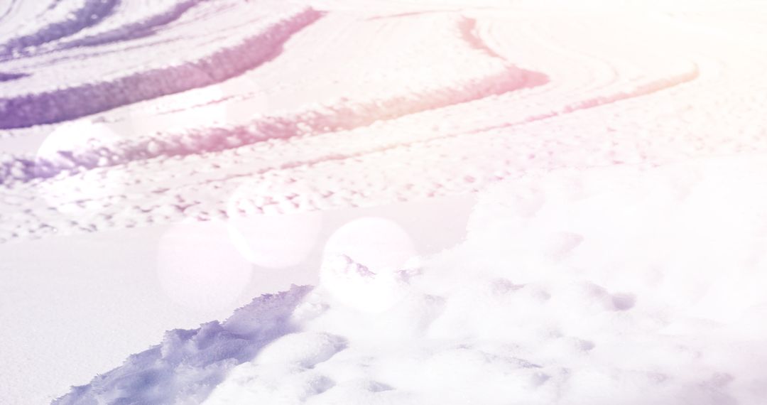 Snow Tracks and Light Spots Illustrating Winter Serenity