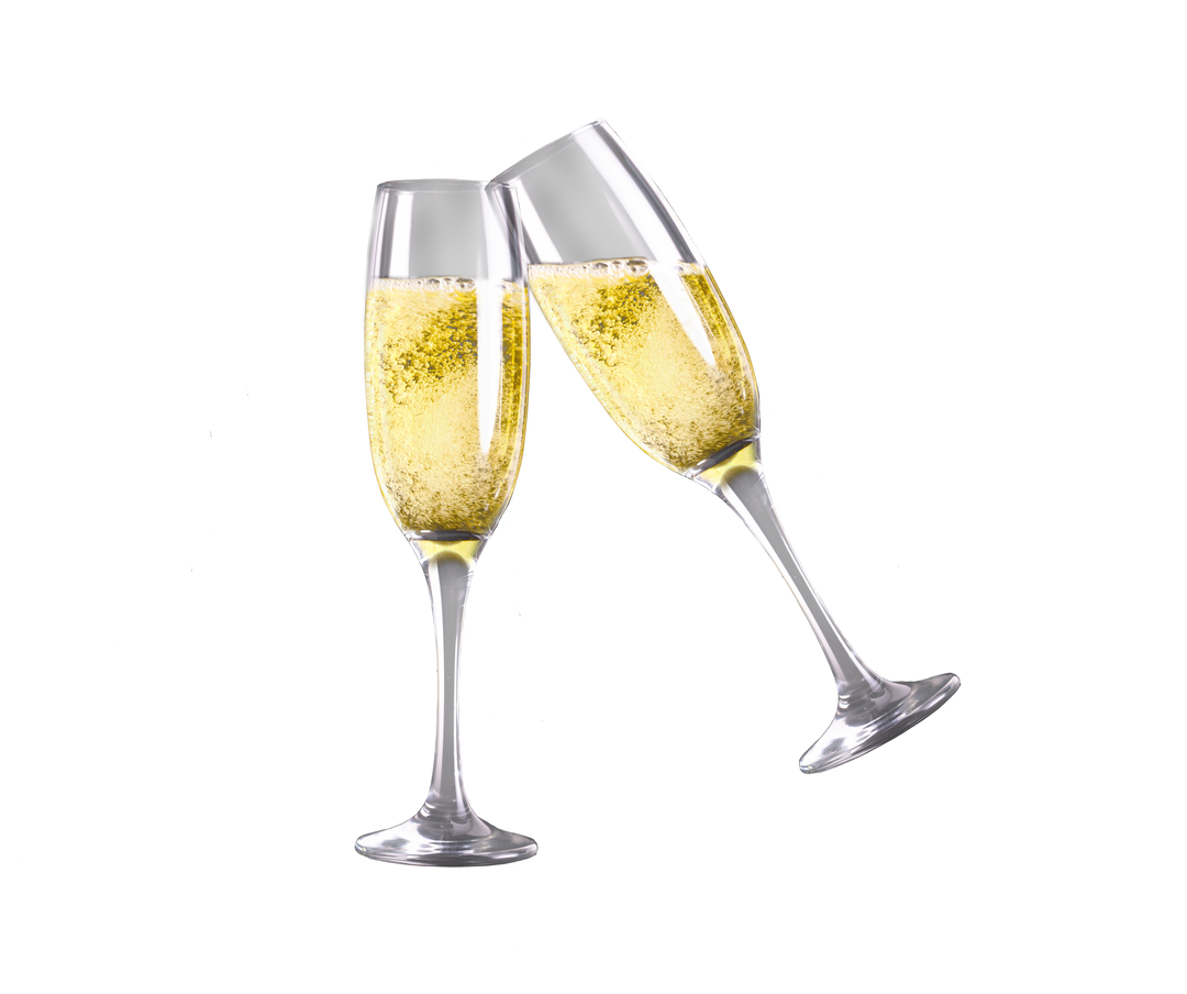 Two Champagne Flutes Clinking on Transparent Background - Download Free Stock Images Pikwizard.com