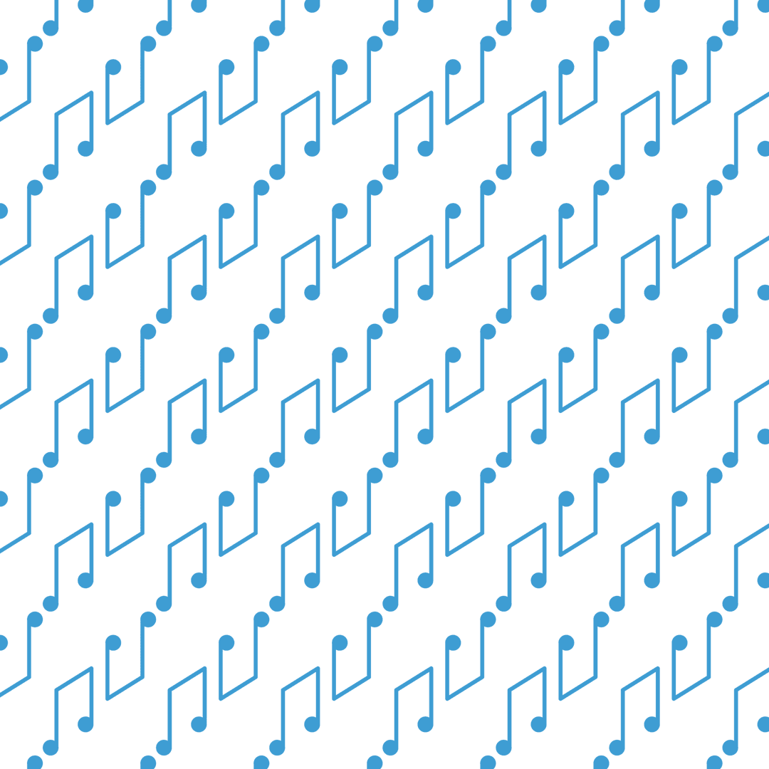 Blue Musical Notes Pattern on Transparent Background