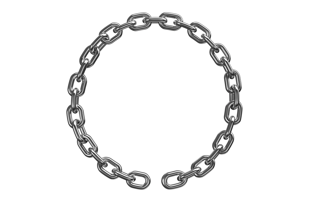 Transparent Close-Up View of a Broken Circular Metal Chain in 3D - Download Free Stock Images Pikwizard.com