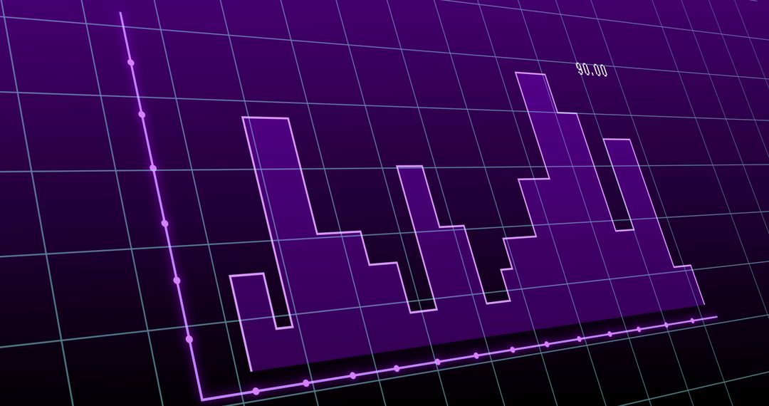 Violet Abstract Financial Graph Background for Technology