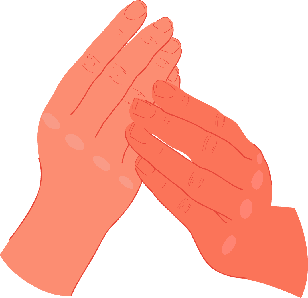 Transparent Flat Design Hands Clapping Illustration in Minimal Style