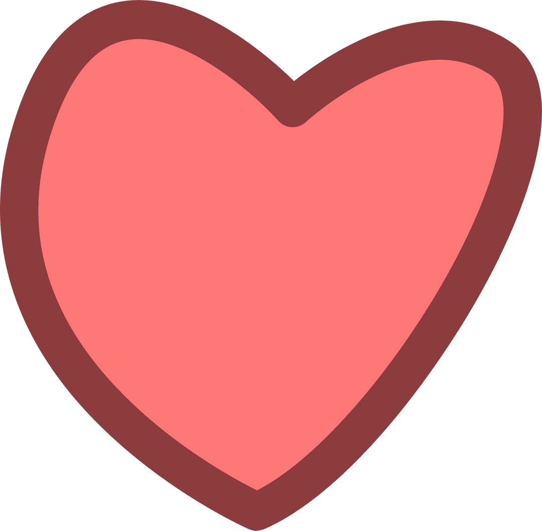 Flat Heart Icon on Transparent Background for Minimalist Design