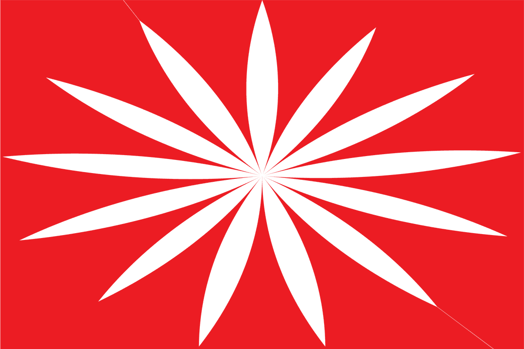 Red Card with Floral Cut Out on Transparent Background