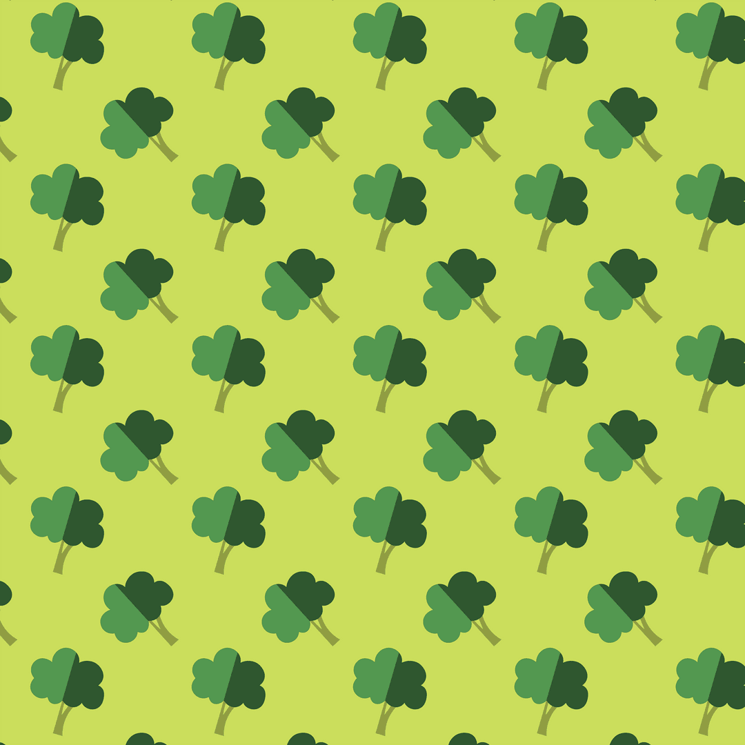 Seamless green tree pattern on transparent background vector