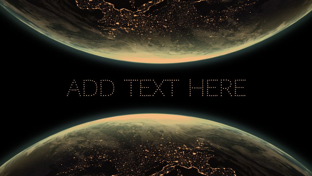 Creative Space Background with Twin Earth Imagery