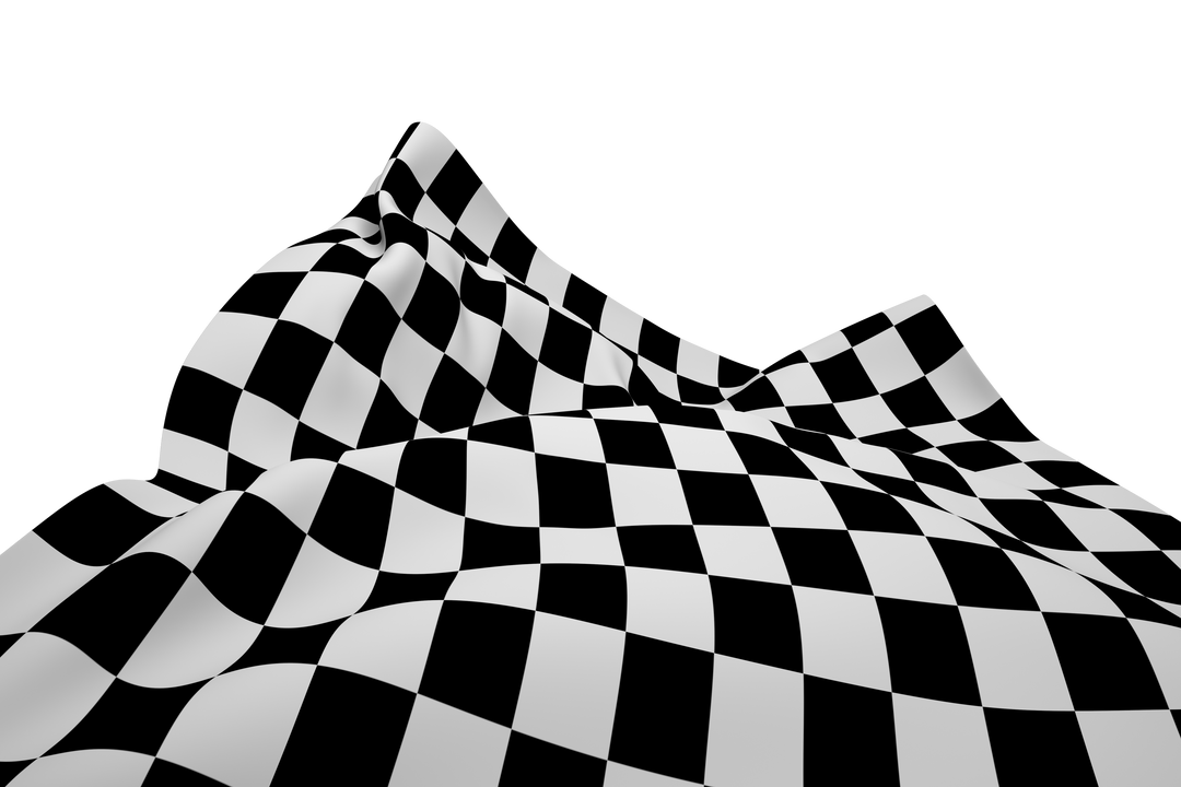 High-Resolution Checkered Pattern Silk Flag on Transparent Background - Download Free Stock Images Pikwizard.com