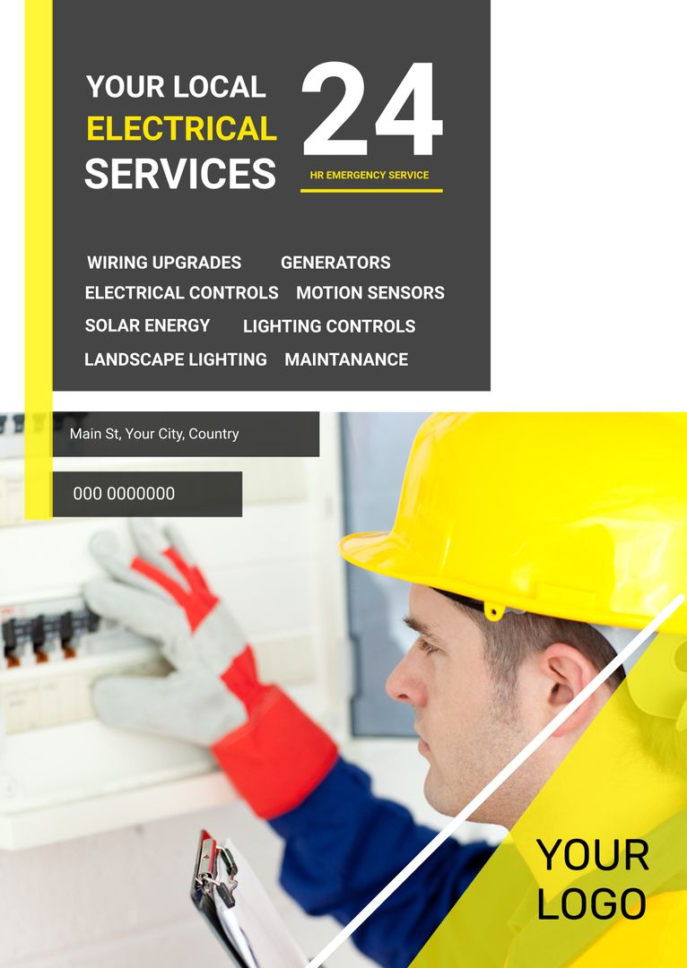 Professional Electrical Technician Working With Focus on Safety