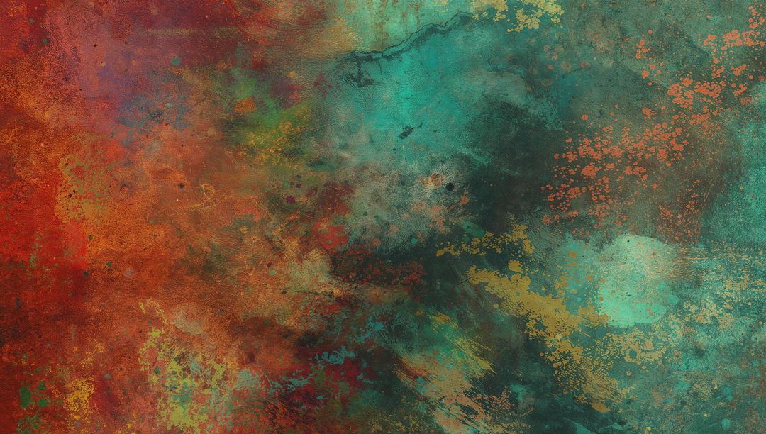 Vivid Abstract Texture with Rich Red Orange and Teal Tones