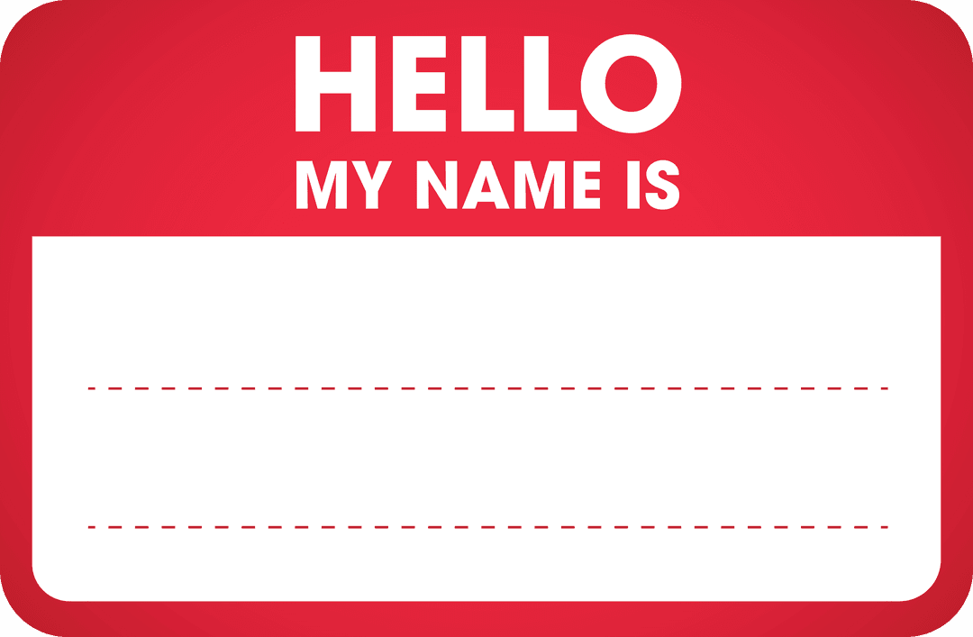 Blank Name Tag with Hello My Name Is Text on Transparent Background - Download Free Stock Images Pikwizard.com