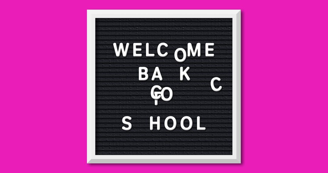 Welcome Back to School Signage on Vibrant Pink Background - Free Images, Stock Photos and Pictures on Pikwizard.com