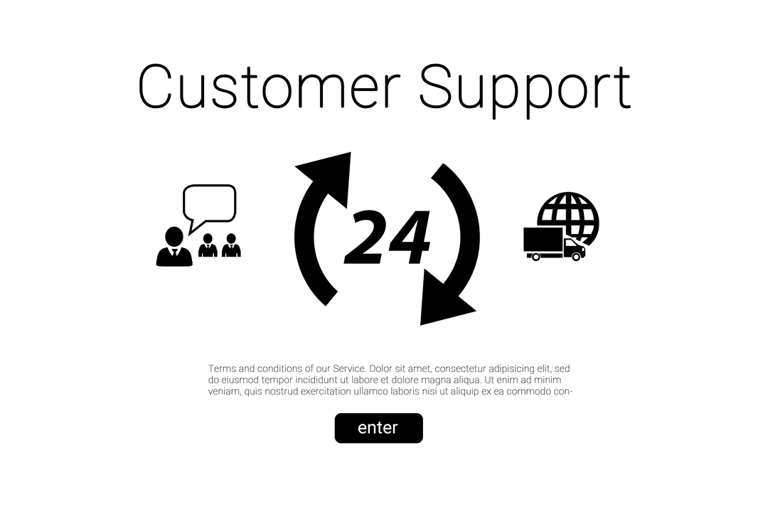 Customer Support Digital Interface Transparent Background Illustration