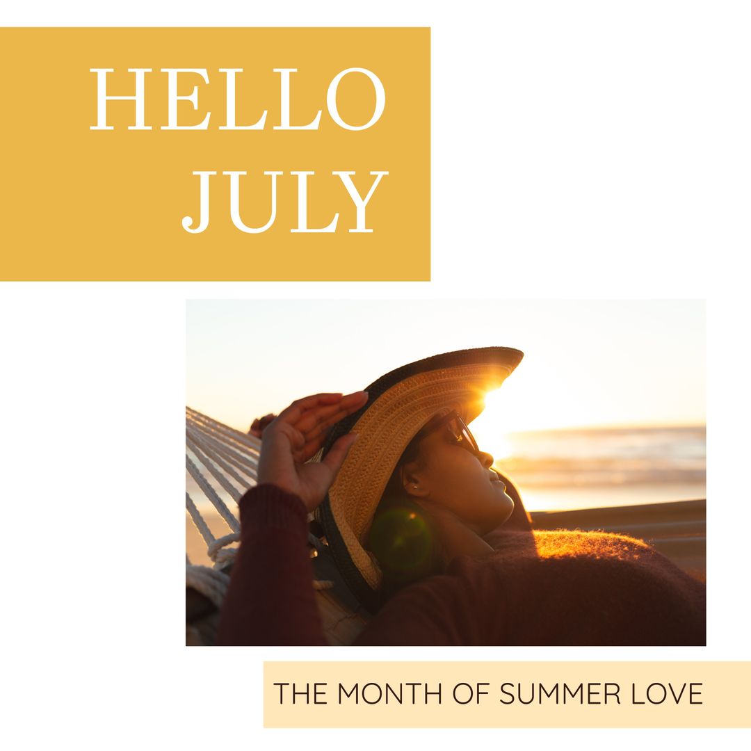 Relaxing on Beach Hammock During Summer Sunset