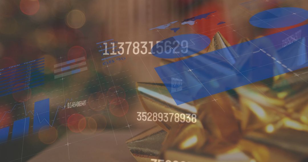 Digital Data Processing Over Holiday Decorations Banner Concept