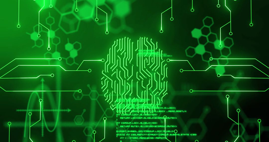 Green Digital Circuit Fingerprint Illustrating Data Security