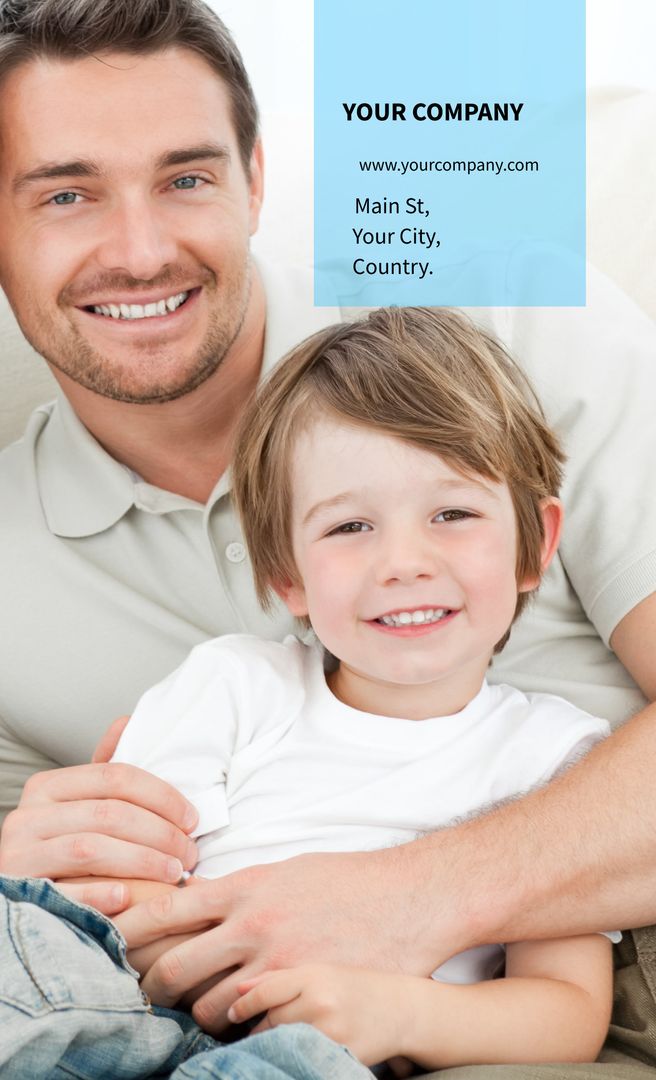 Smiling Father and Son Embrace Joyful Togetherness