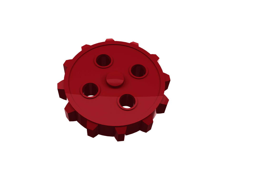 Transparent Red Cog Gear Showing Engineering Concept