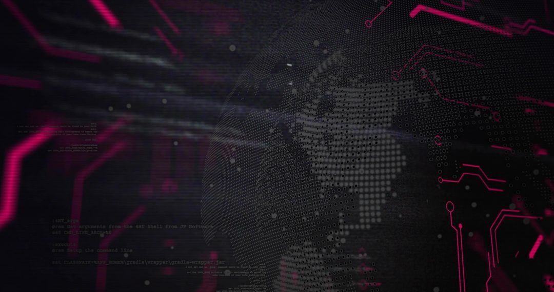 Futuristic Cyber Interface with Digital Globe Concept