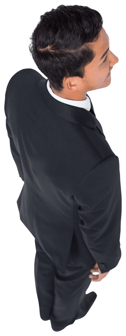 Transparent Image of Smiling Asian Businessman on White Background