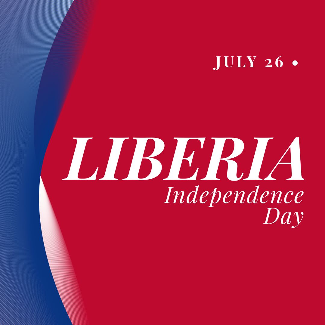Liberia Independence Day on July 26 with Vibrant Red and Blue Design