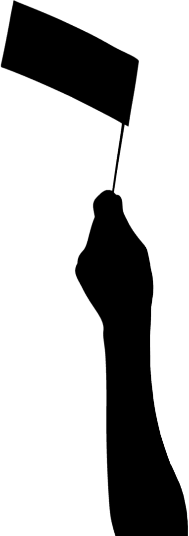 Transparent Silhouette of Hand Holding Flag Celebratory Vector