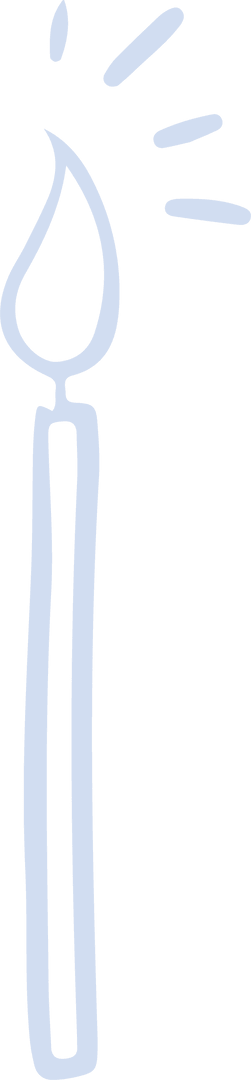 Stylized Sparkler Glowing Minimalist Line Art Transparent Background