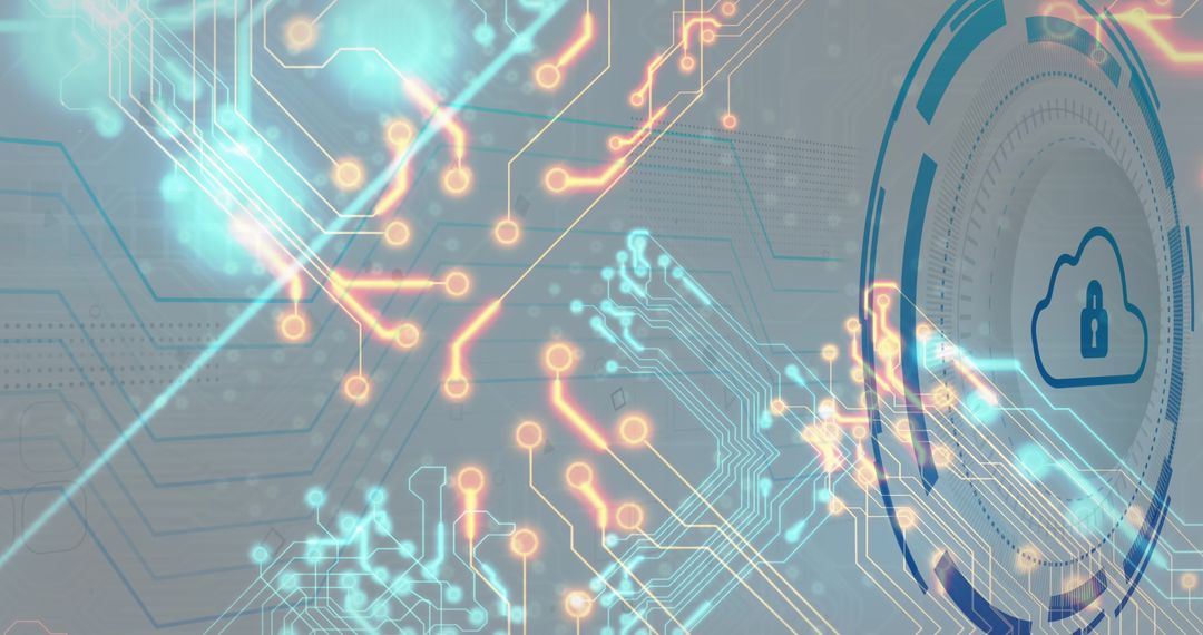 Digital Cybersecurity Concept with Cloud and Data Technology