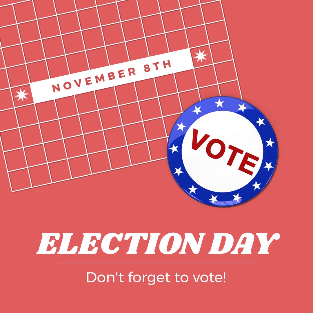 Election Day Reminder with Patriotic Vote Badge